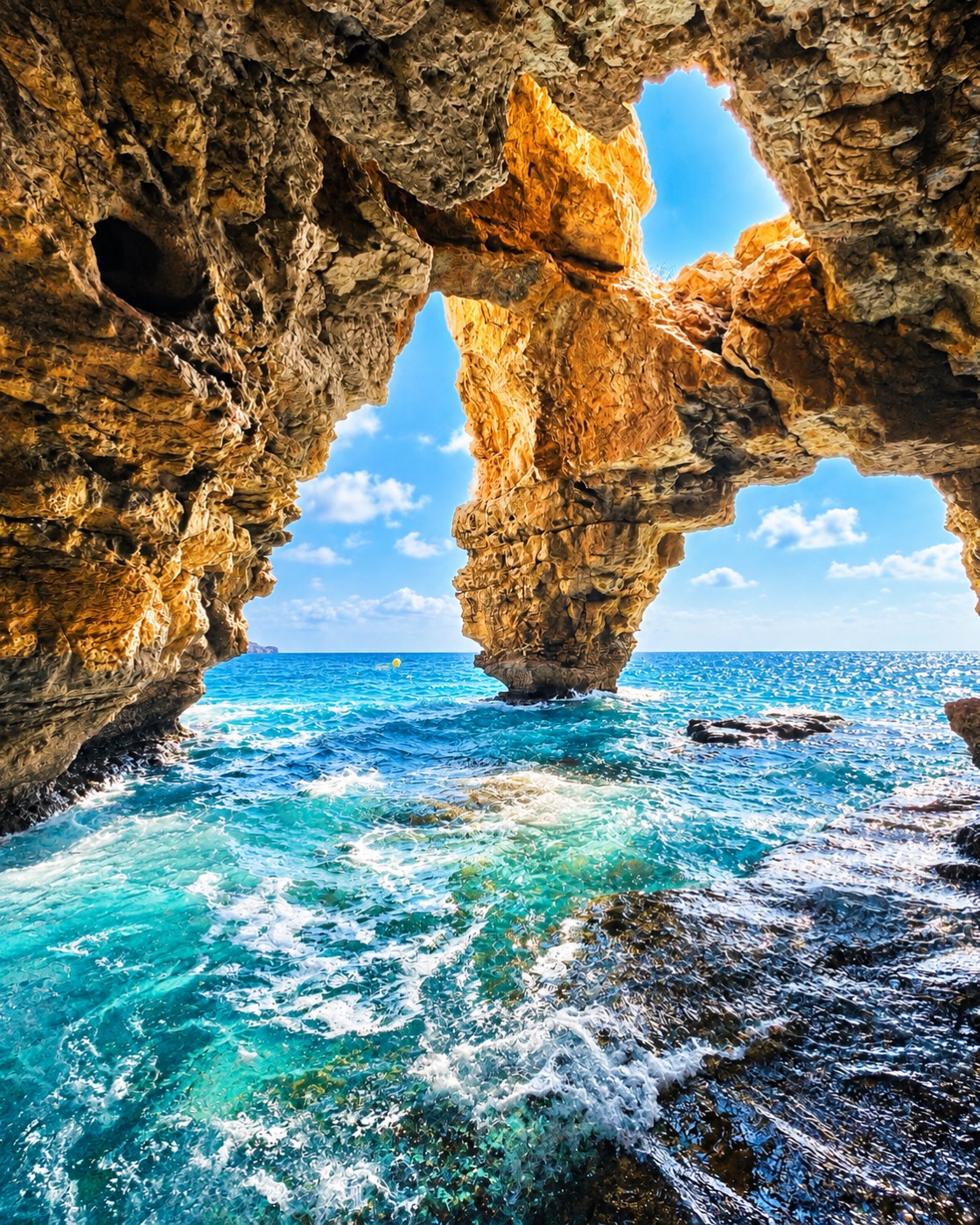 Cueva marina junto a la costa de Jávea