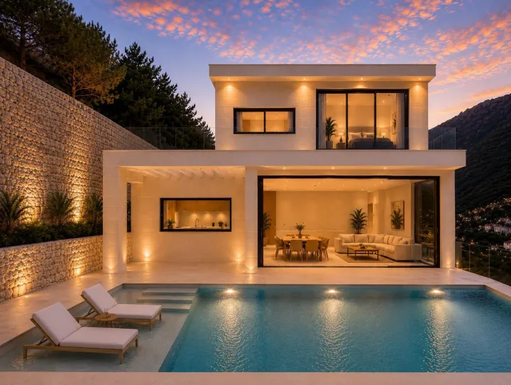 Villa mediterránea de nueva construcción con vistas al mar en Moraira