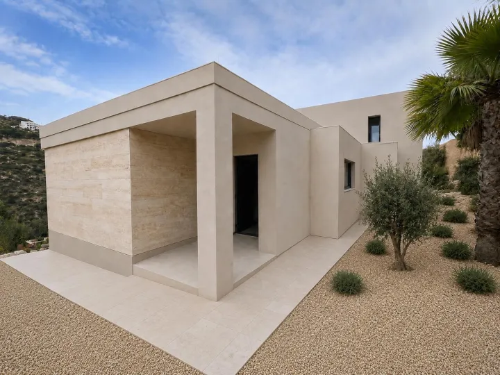 Villa mediterránea de nueva construcción con vistas al mar en Moraira
