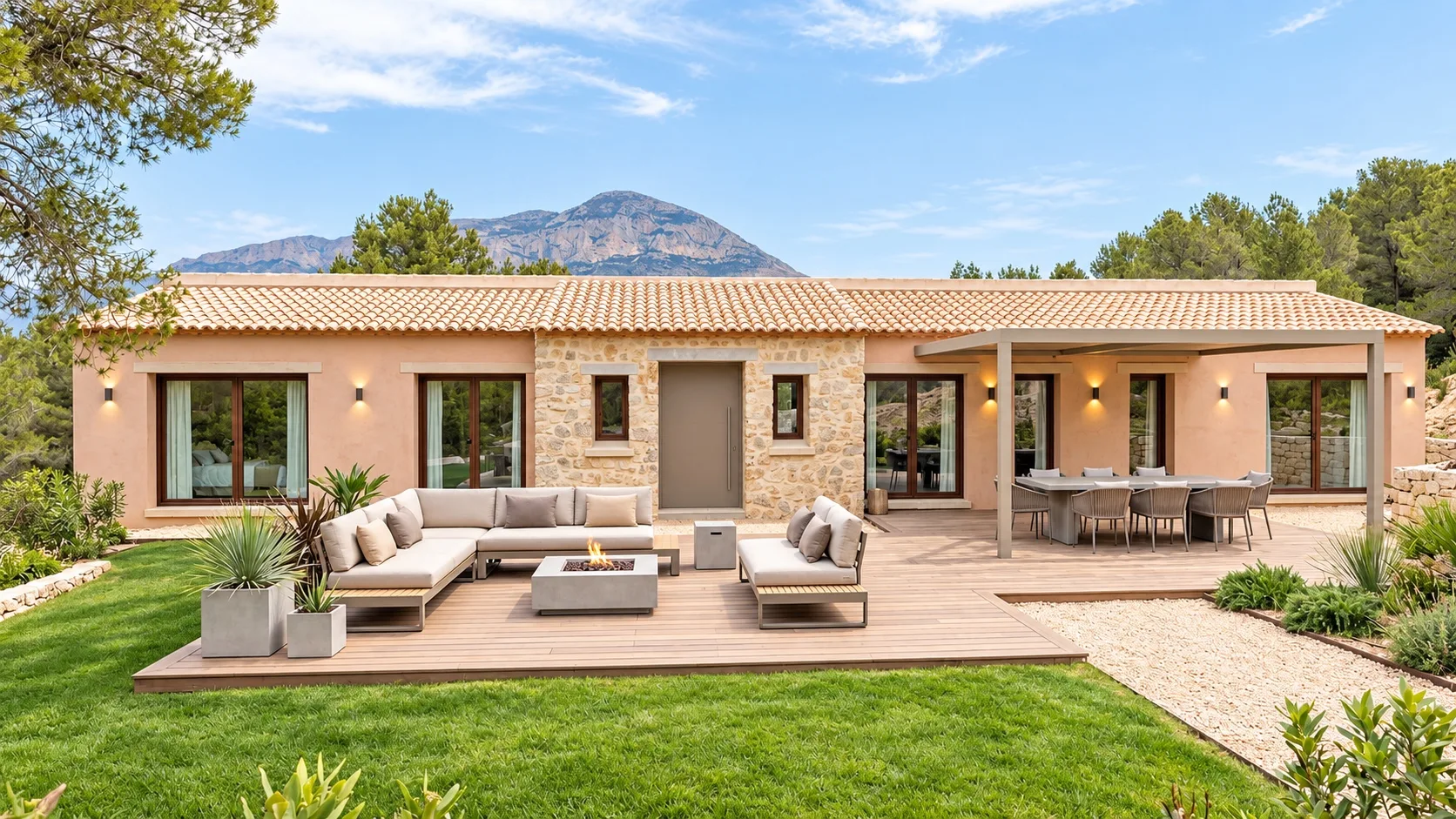 Finca contemporánea en Tarraula, Jávea, con vistas al Montgó y posibilidad de ampliar la parcela